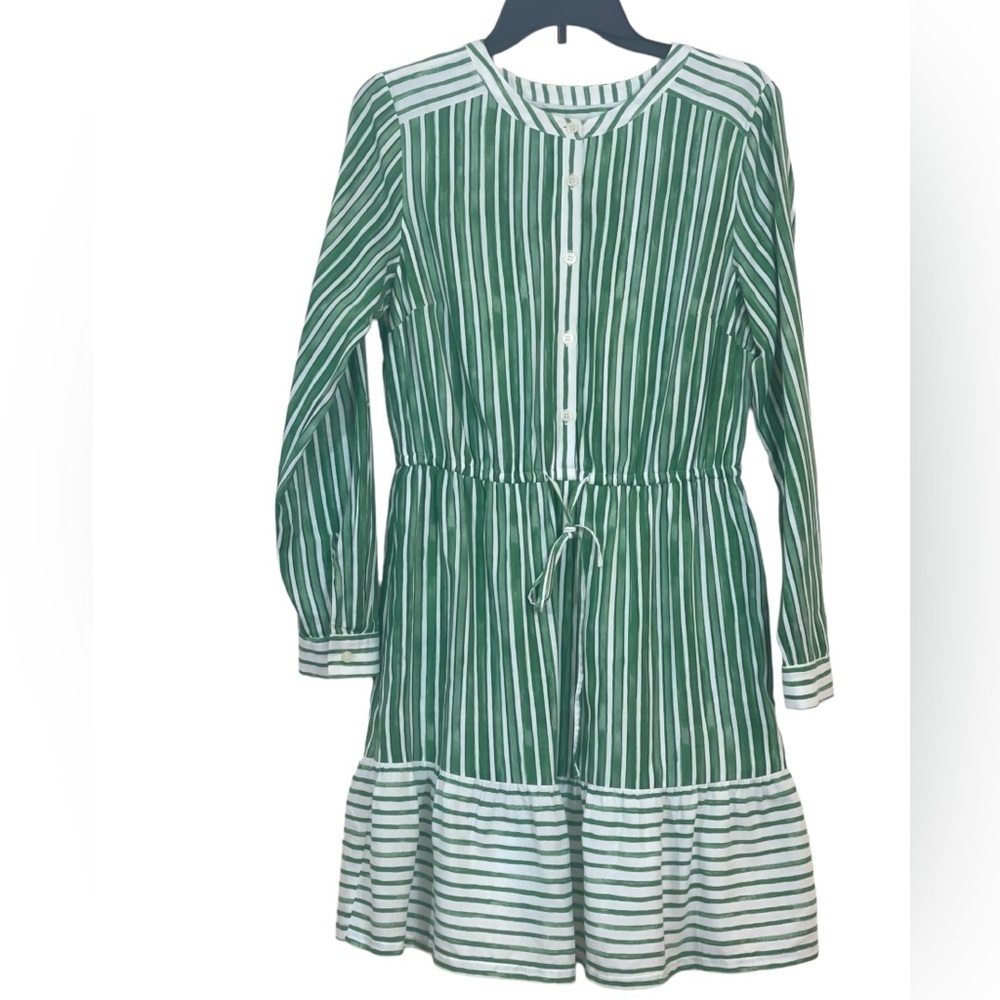 Loft flirty flounce hem drawstring waist Henley dress. Size M GUC - Picture 5 of 10